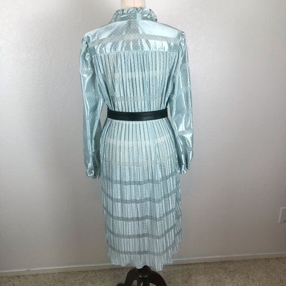 Vintage Discovery seafoam polkadot oversized robe dress 8* - Picture 4 of 16